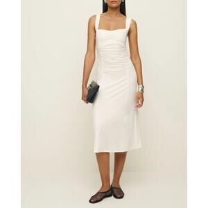 Reformation Suvi Sweetheart Knit Midi Dress in Fior De Latte Size Medium NWT